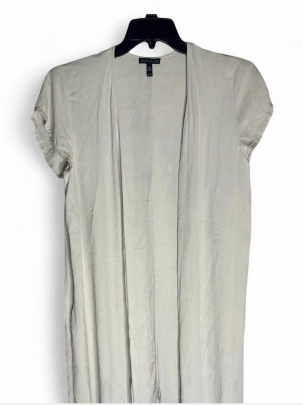Eileen Fisher cream flowy 100% silk open cardigan with pockets XXS